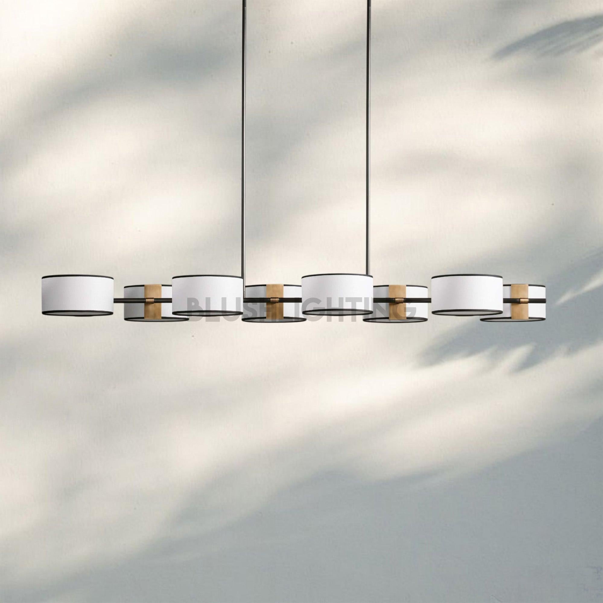 Daphne Linear Chandelier 62" - Black & WhiteBlushlighting