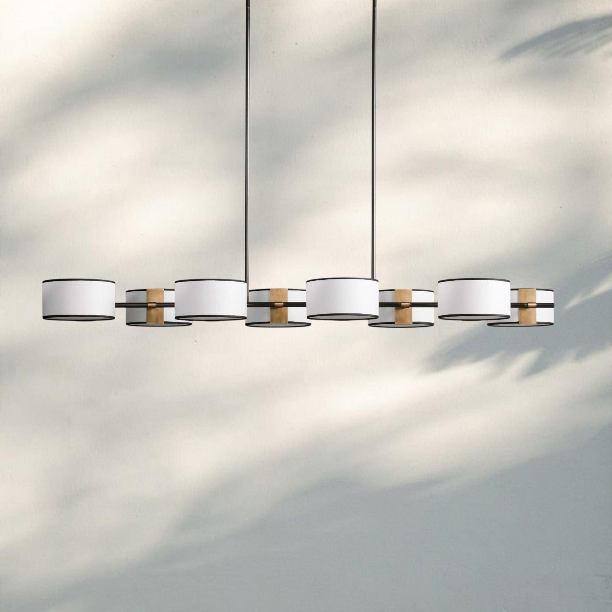 Daphne Linear Chandelier 62" - Black & WhiteBlushlighting