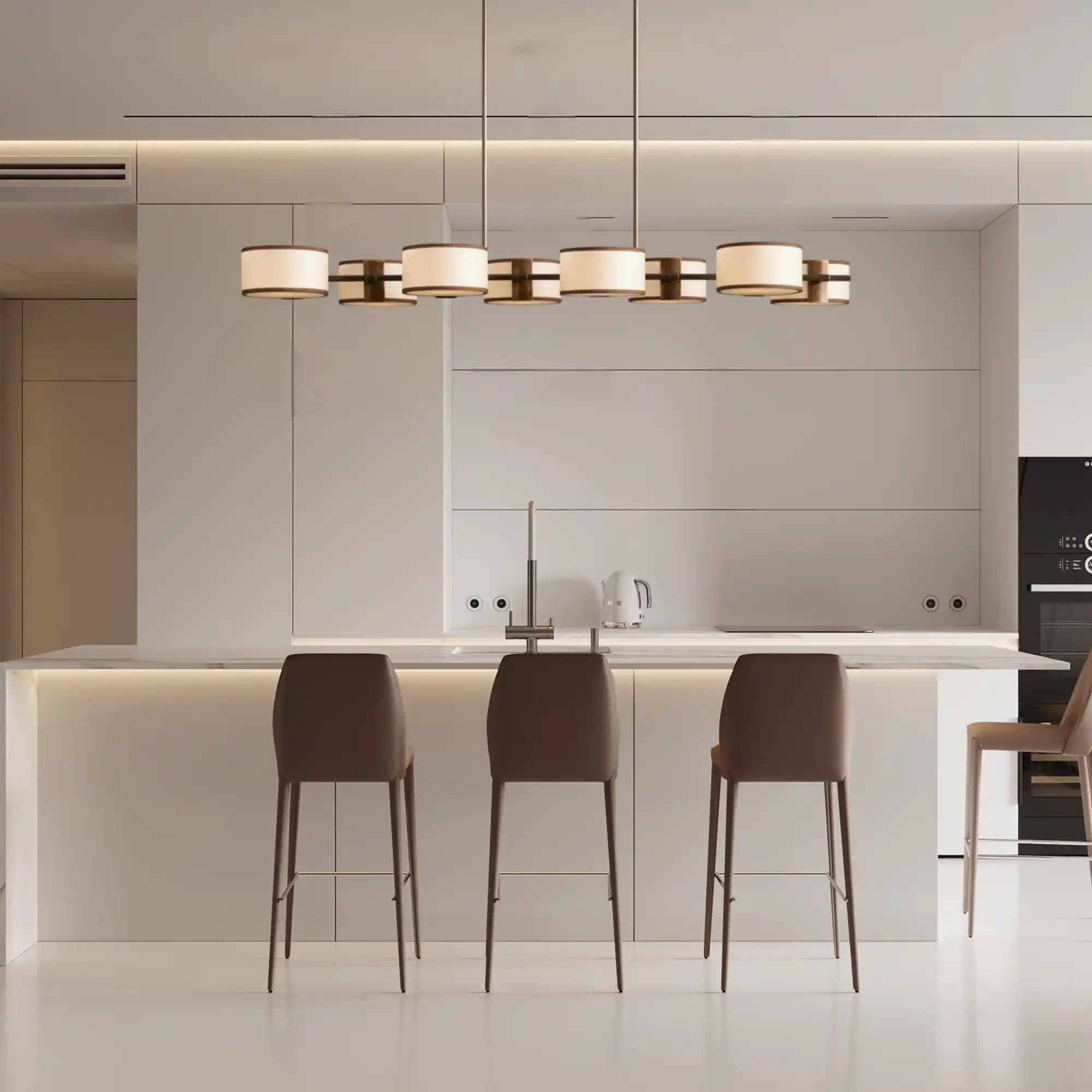 Daphne Linear Chandelier 62"-Lighting-Ecru-Blushlighting