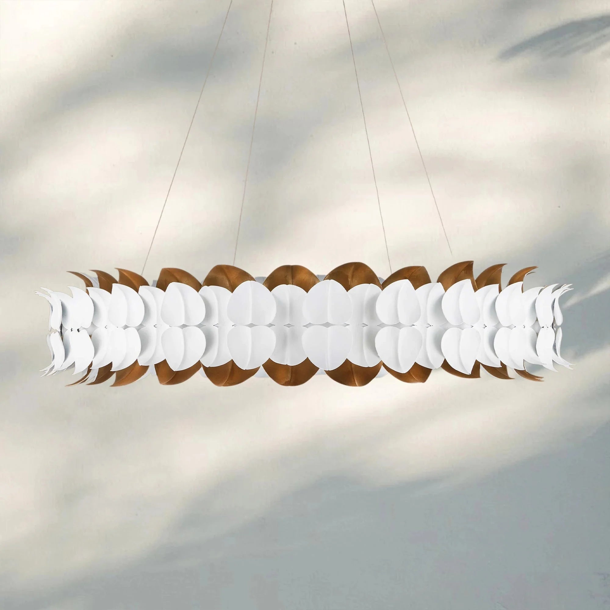 Darla Chandelier Sculpted Leaves 39" - Blushlighting