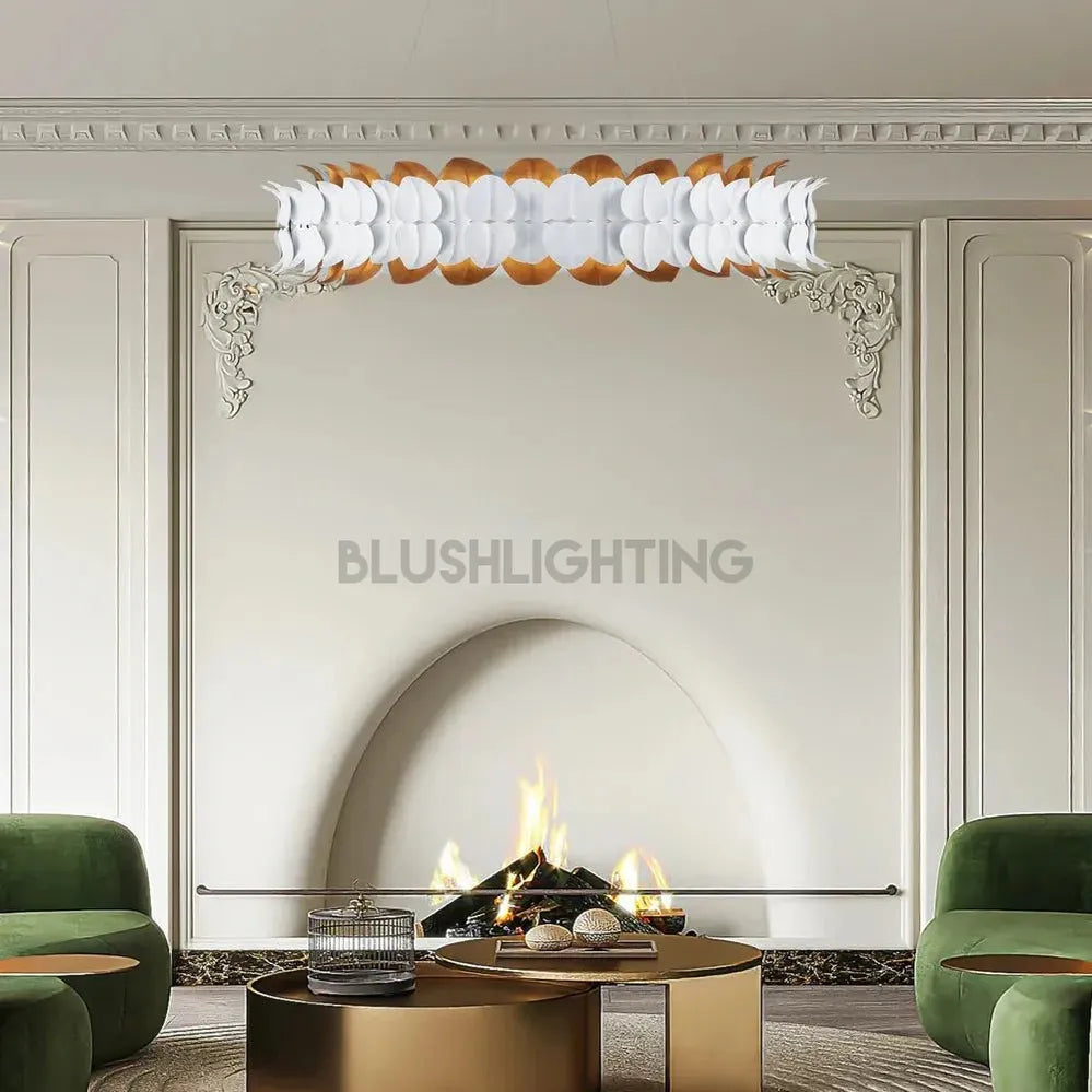 Darla Chandelier Sculpted Leaves 39" - Blushlighting
