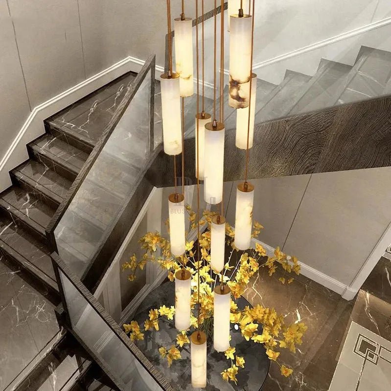 Darlen Modern Staircase Chandelier - 6 LightsRemote Control (Dimmable)Blushlighting