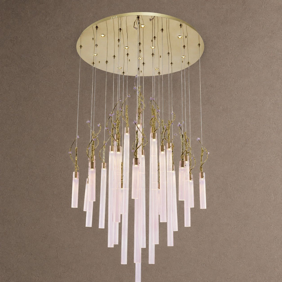 Davina Modern Glass Round Chandelier 47" - Blushlighting