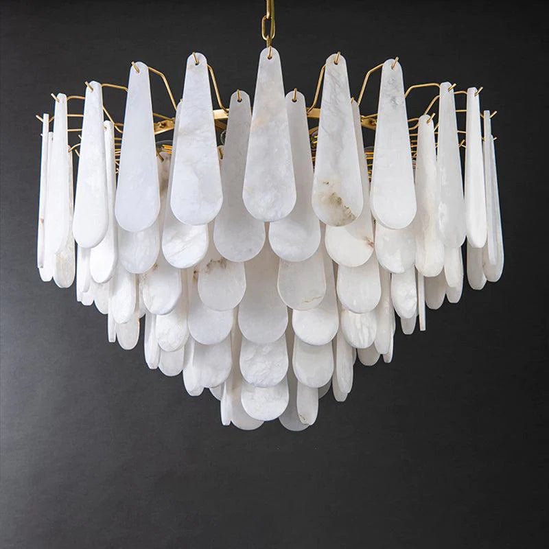 Deborah Alabaster Foyer Chandelier Lighting, Luxury Modern Lighting - D 21.7"Blushlighting