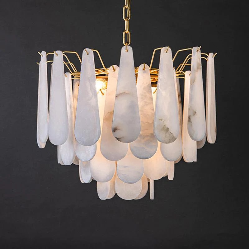 Deborah Alabaster Foyer Chandelier Lighting, Luxury Modern Lighting - D 21.7"Blushlighting
