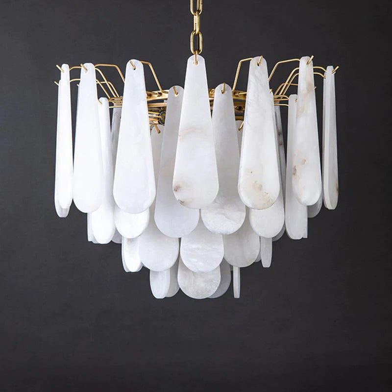 Deborah Alabaster Foyer Chandelier Lighting, Luxury Modern Lighting - D 21.7"Blushlighting