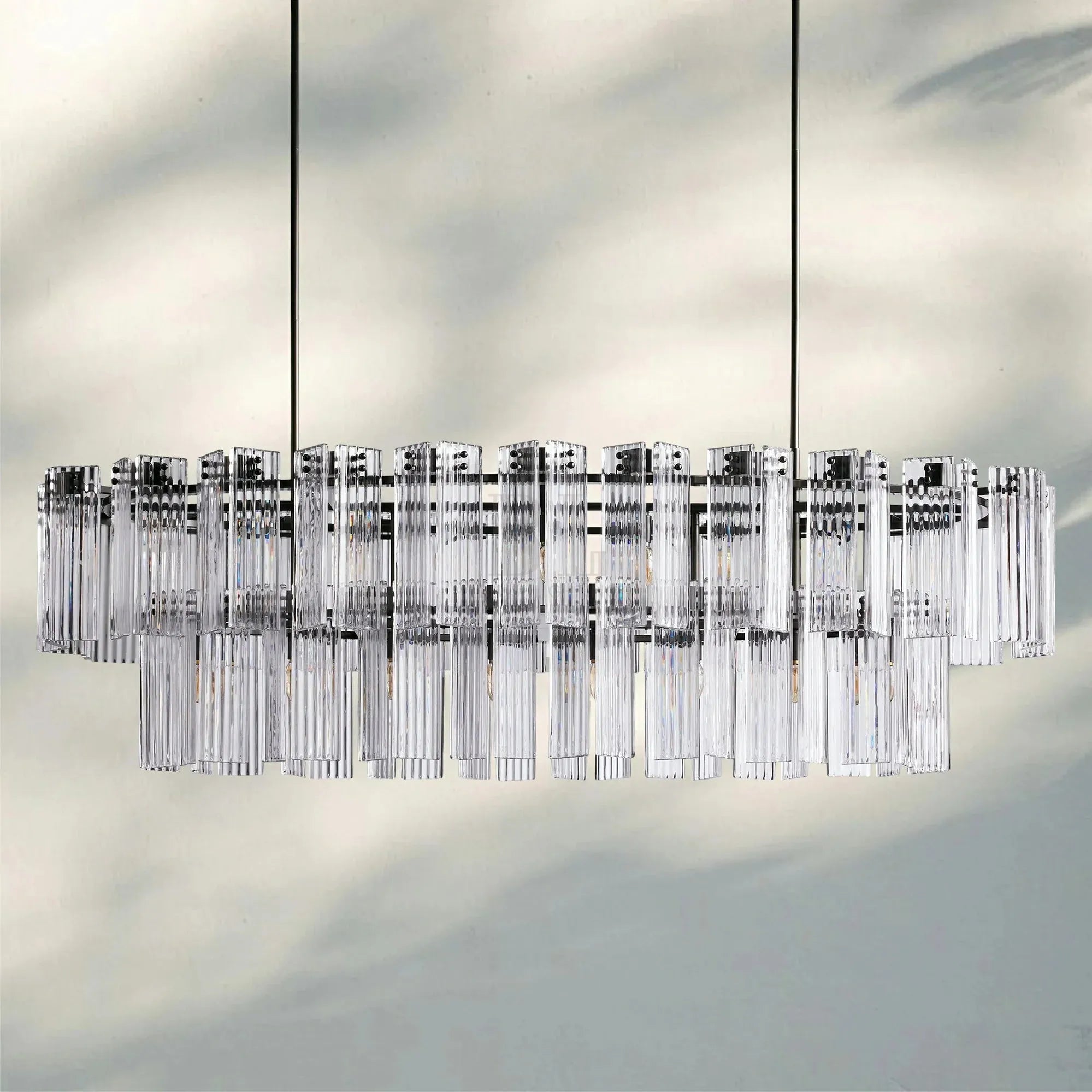 Delsia Oval Chandelier-63''-Bronze-Clear