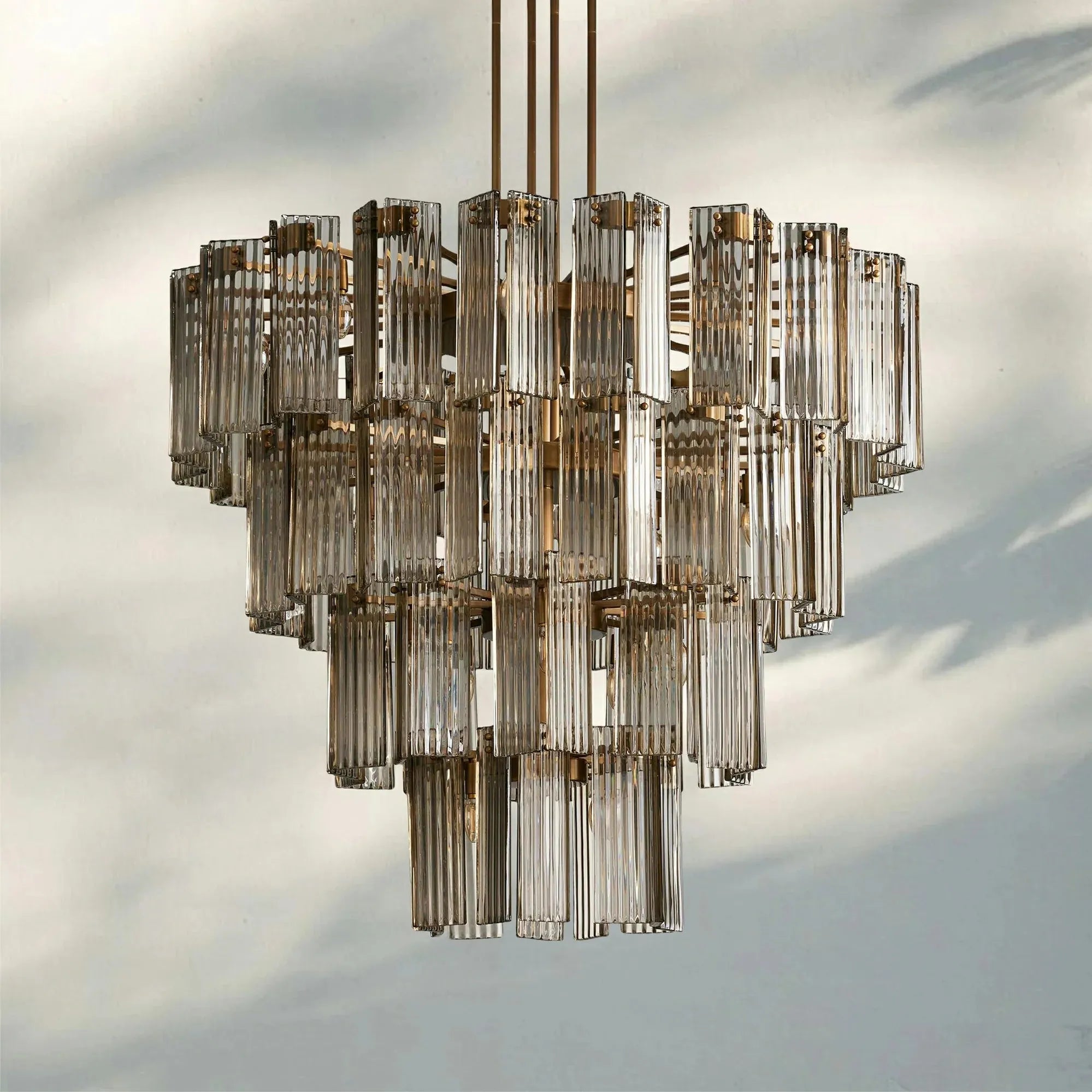 Delsia Round Chandelier 38''48''60''-48‘’-Brass-Smoke