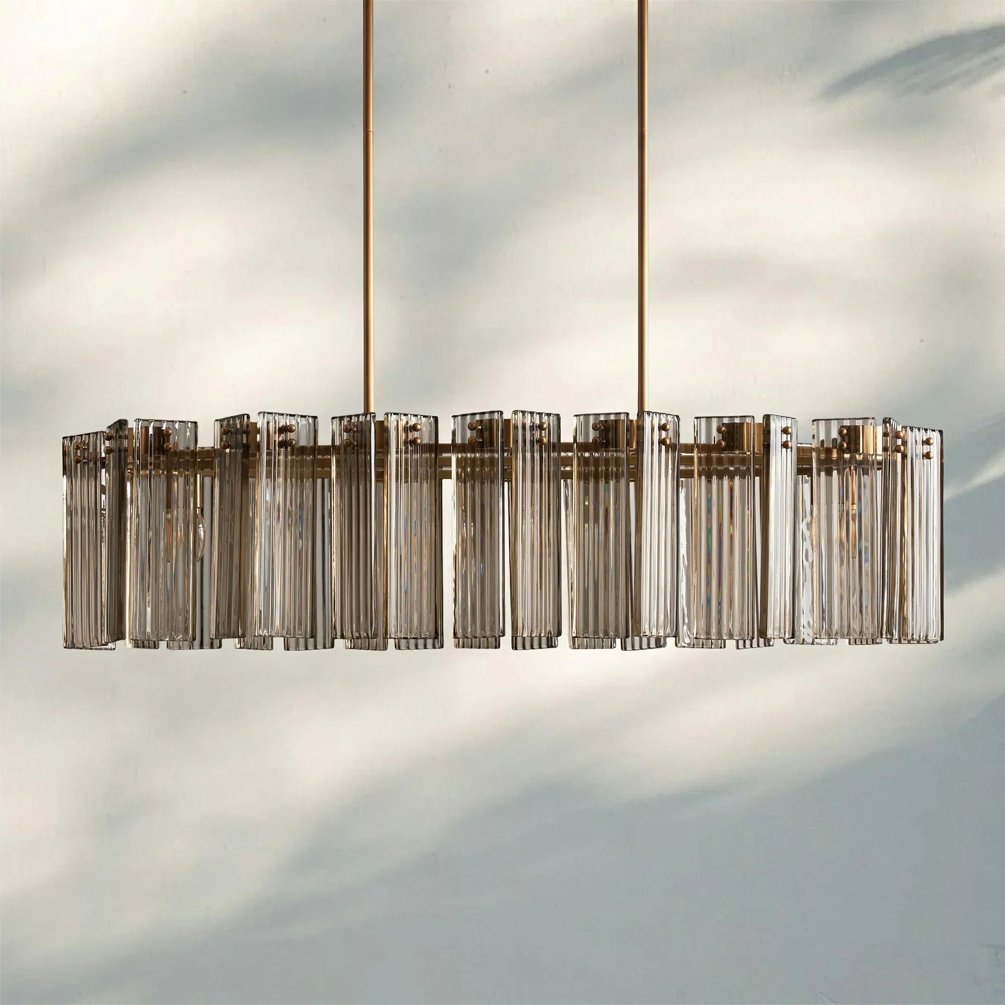 Delsie Oval Chandelier - 51''BronzeSmokeBlushlighting