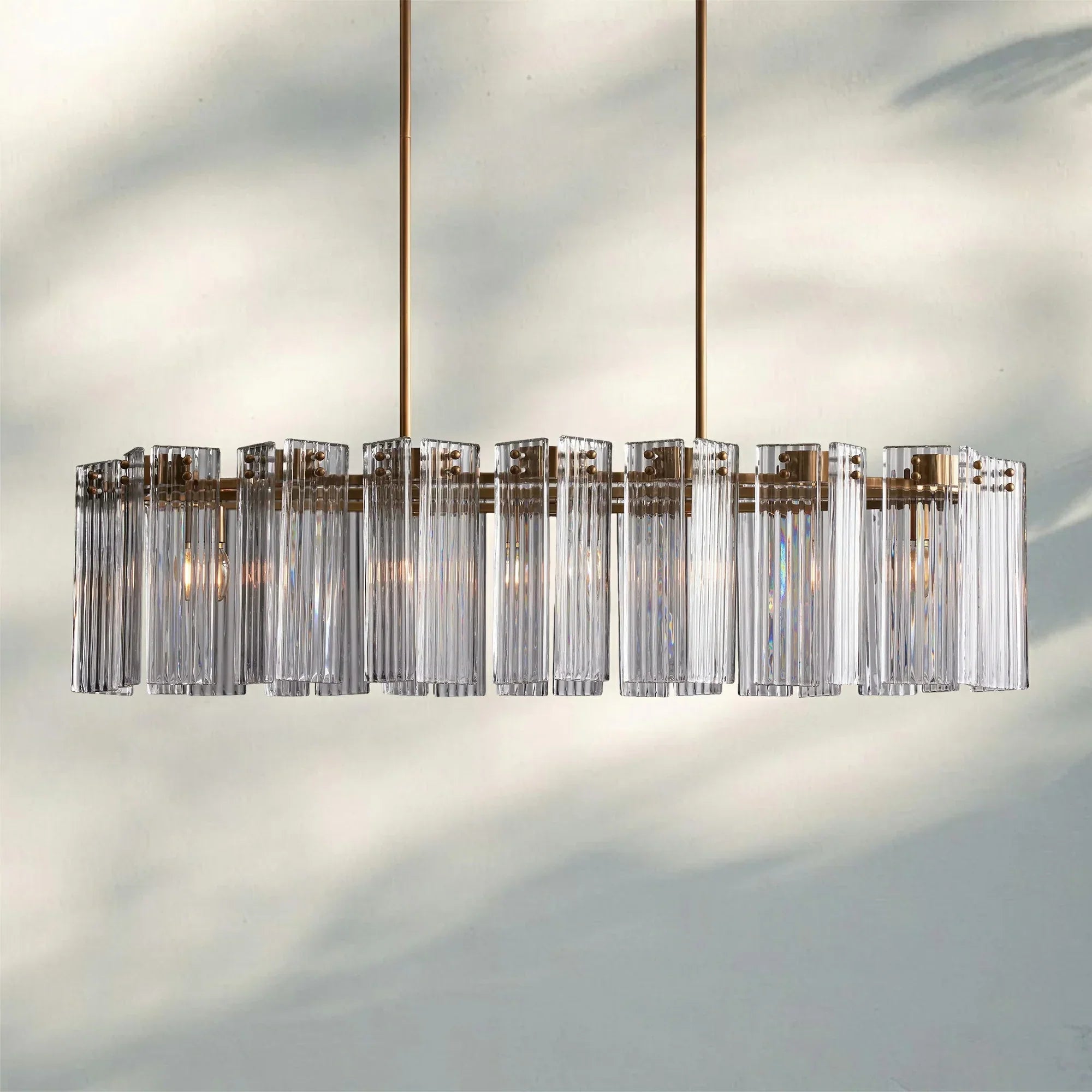 Delsie Oval Chandelier - 51''BronzeSmokeBlushlighting