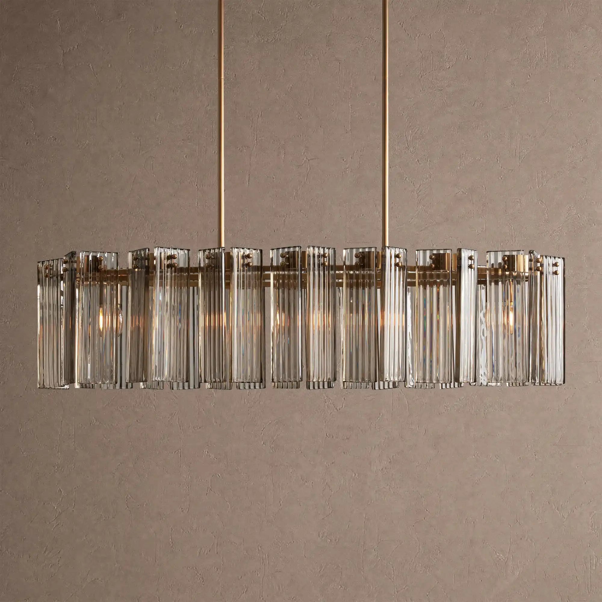 Delsie Oval Chandelier - 51''BlackClearBlushlighting