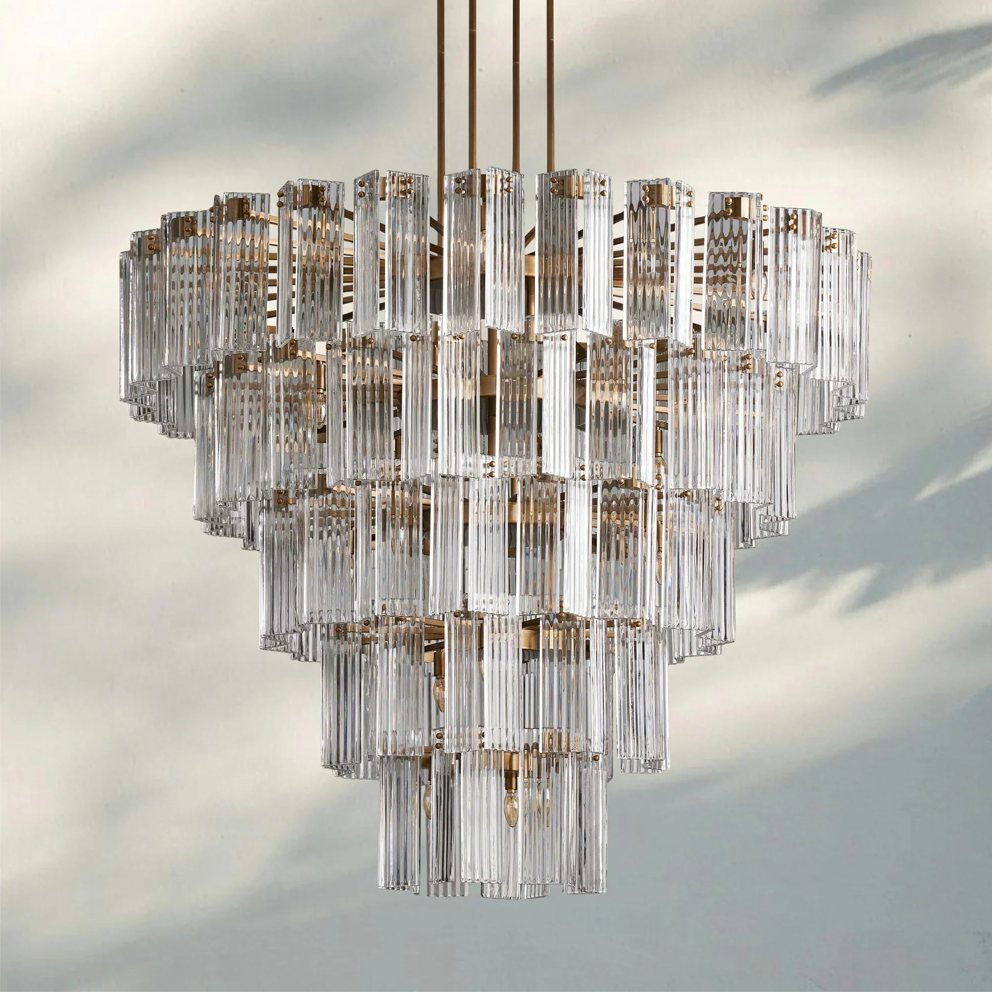 Delsia Round Chandelier 38''48''60''-60‘’-Brass-Clear