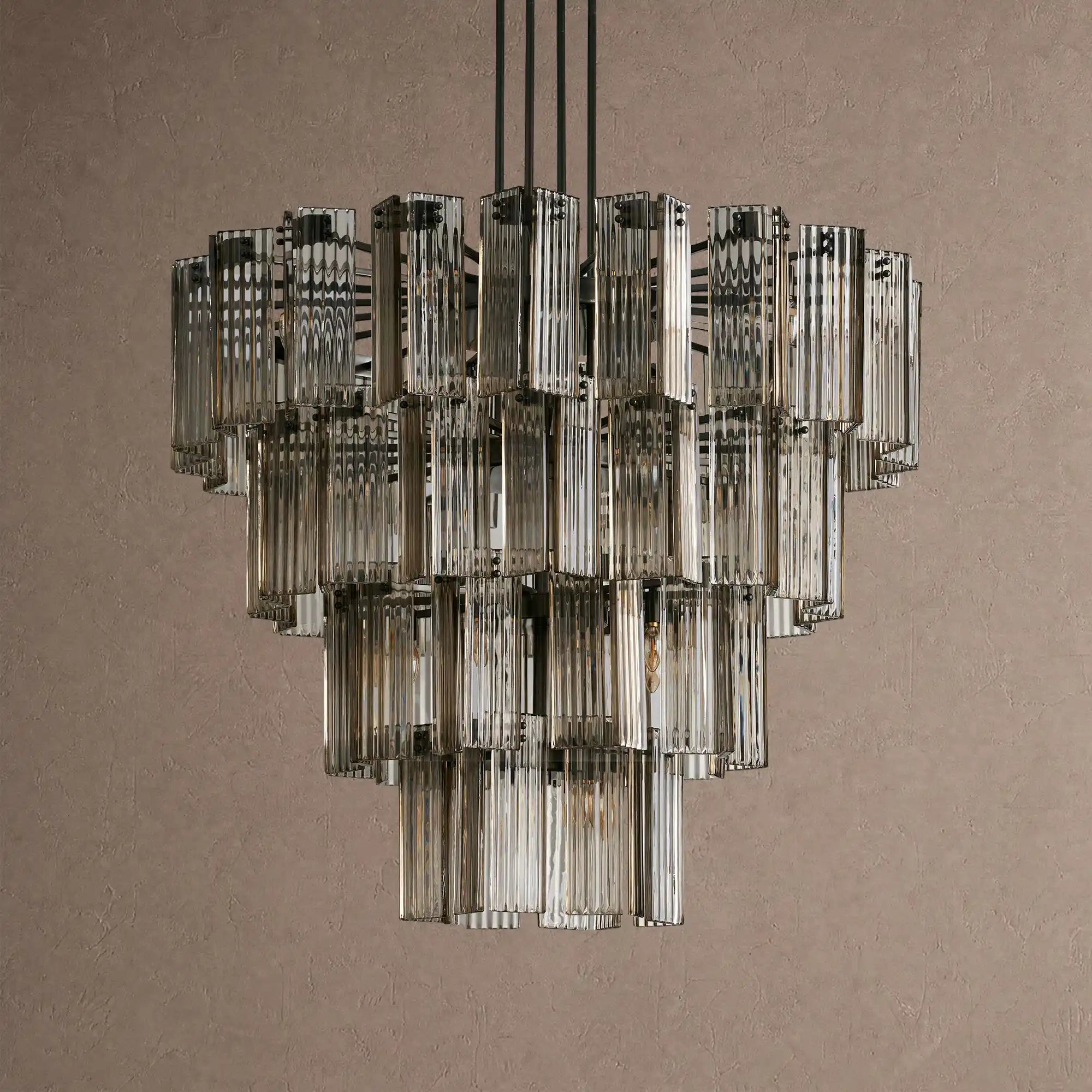 Delsie Round Chandelier 38''48''60'' - 60‘’BrassSmokeBlushlighting