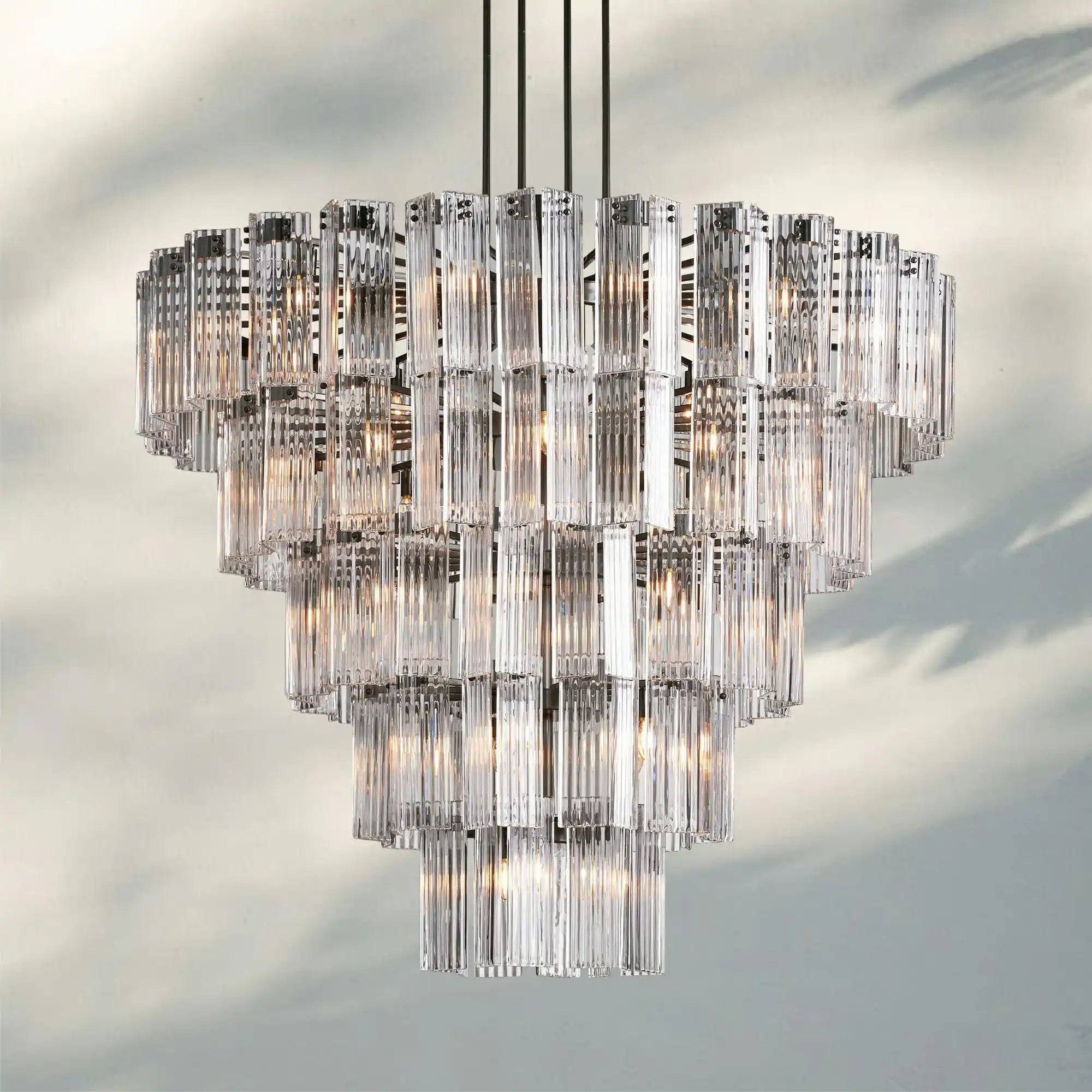 Delsie Round Chandelier 38''48''60'' - 60‘’BronzeClearBlushlighting