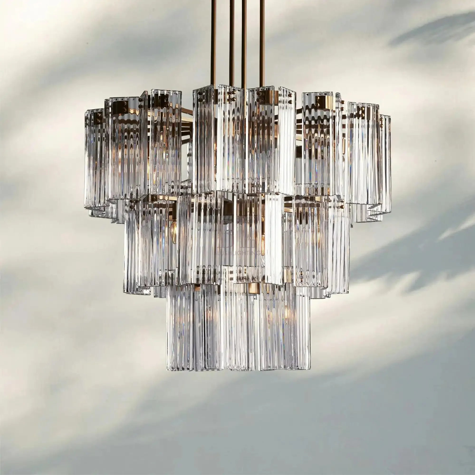 Delsie Round Chandelier 38''48''60'' - 38‘’BrassClearBlushlighting