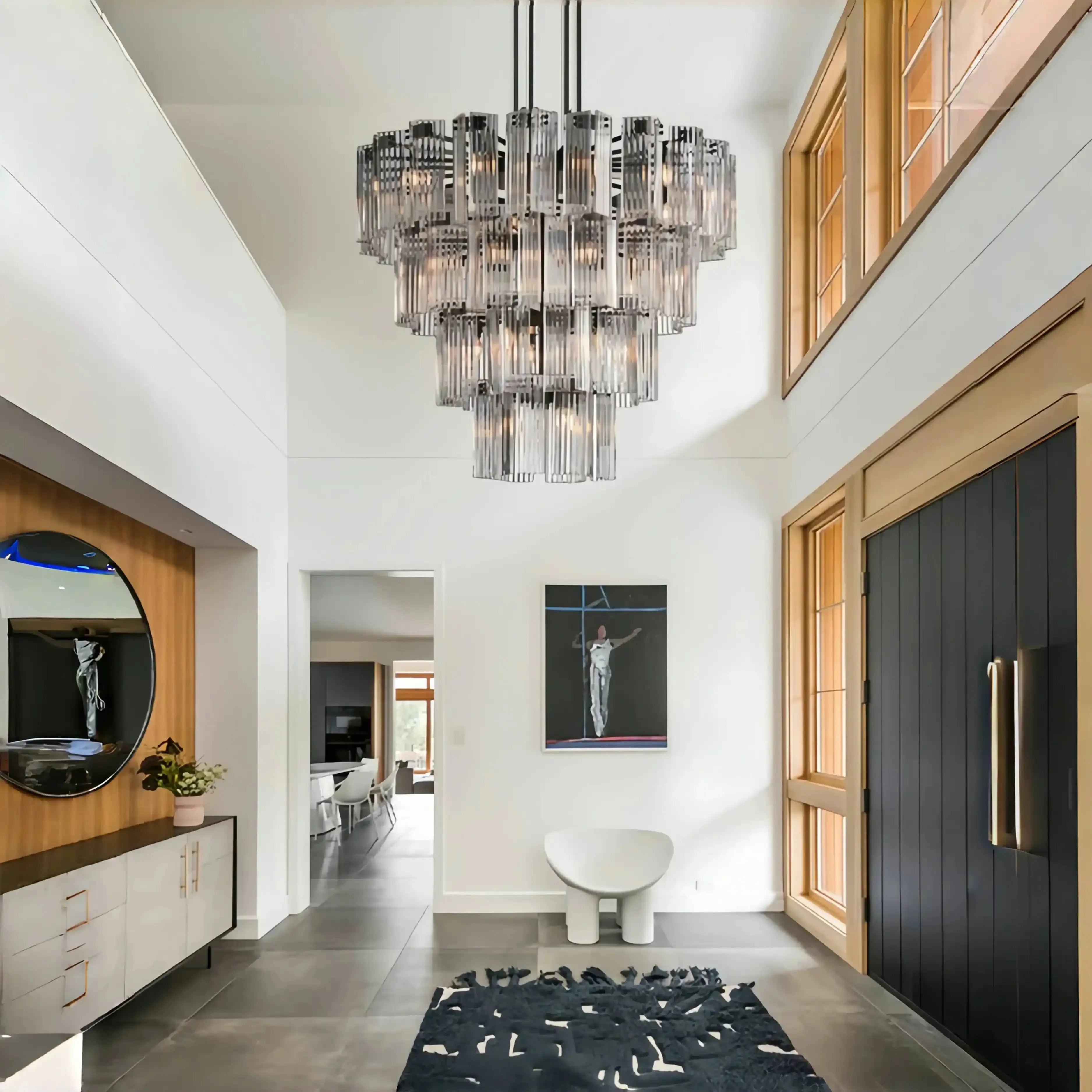 Delsie Round Chandelier 38''48''60'' - 38‘’BrassClearBlushlighting
