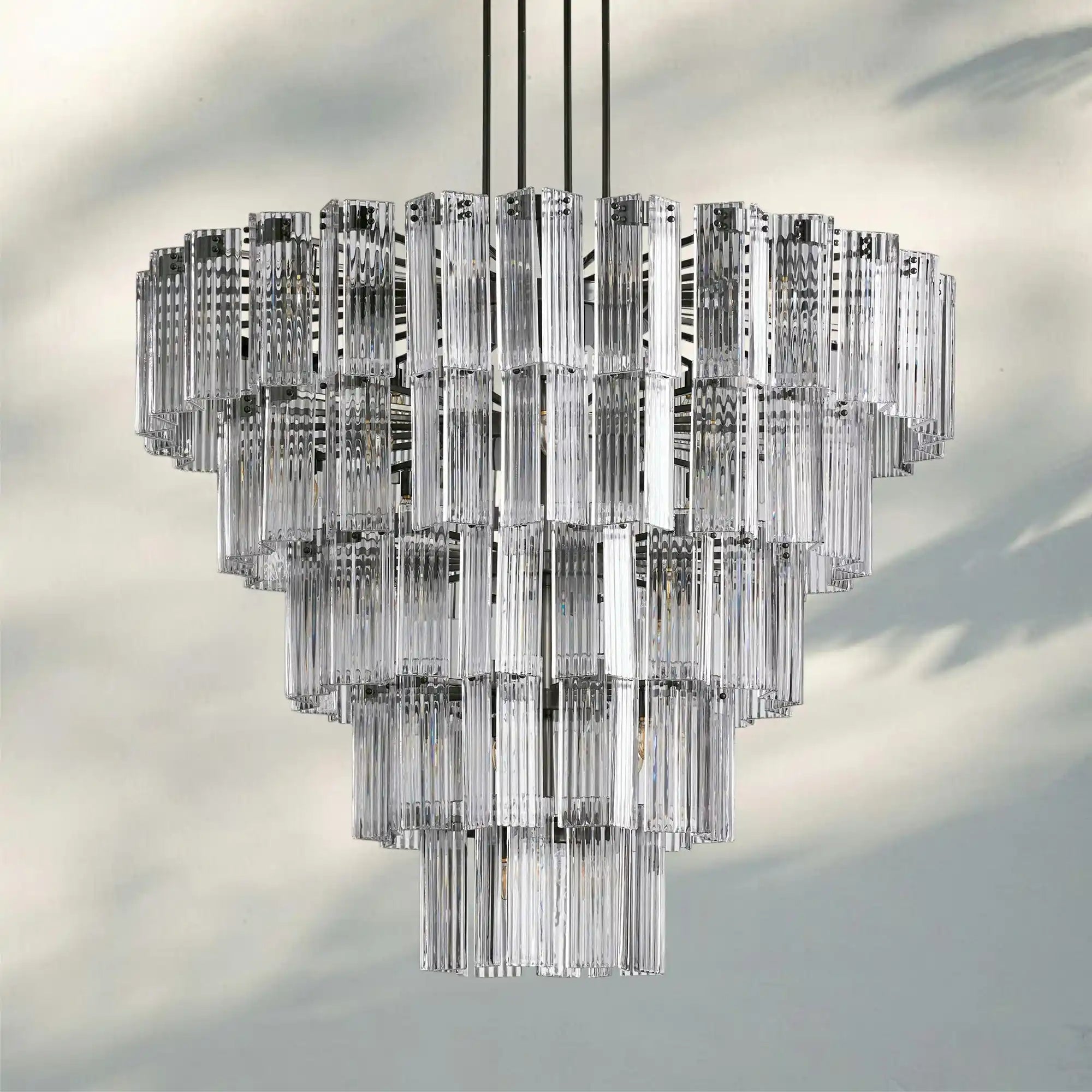 Delsie Round Chandelier 38''48''60'' - 60‘’BronzeClearBlushlighting