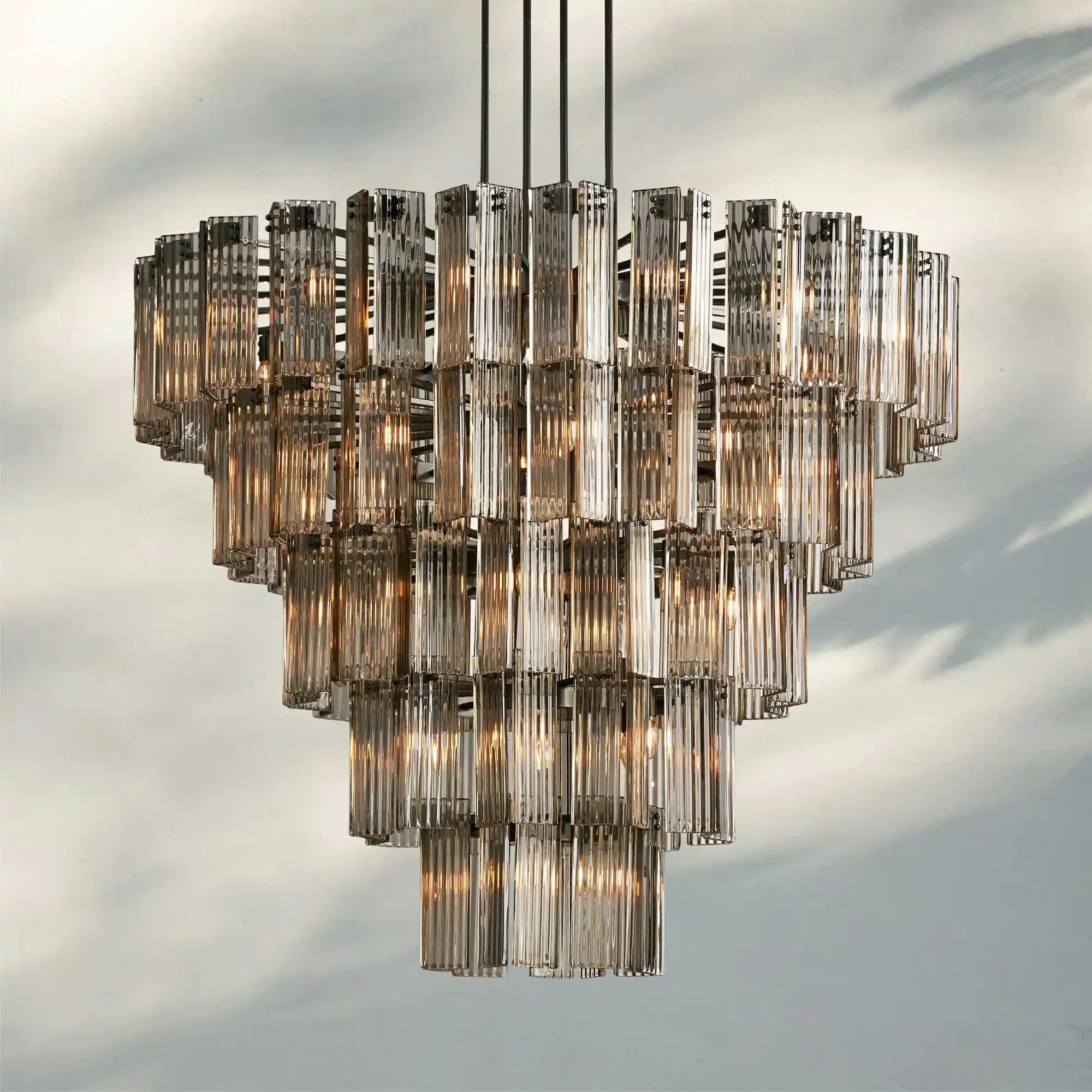 Delsie Round Chandelier 38''48''60'' - 60‘’BronzeSmokeBlushlighting