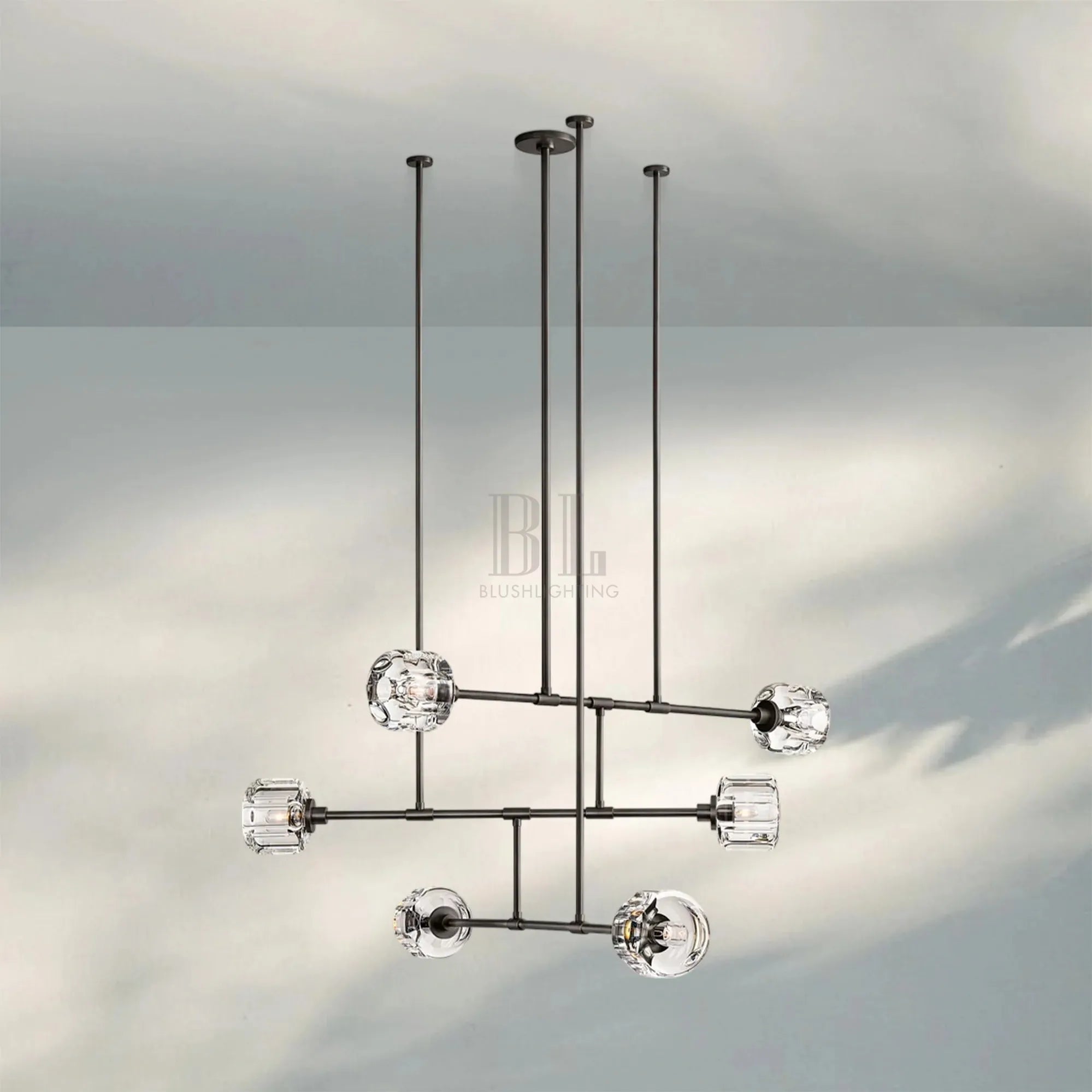 Demart Mobile 3-Tier Round Chandelier 48'' 62''-48''-Bronze-