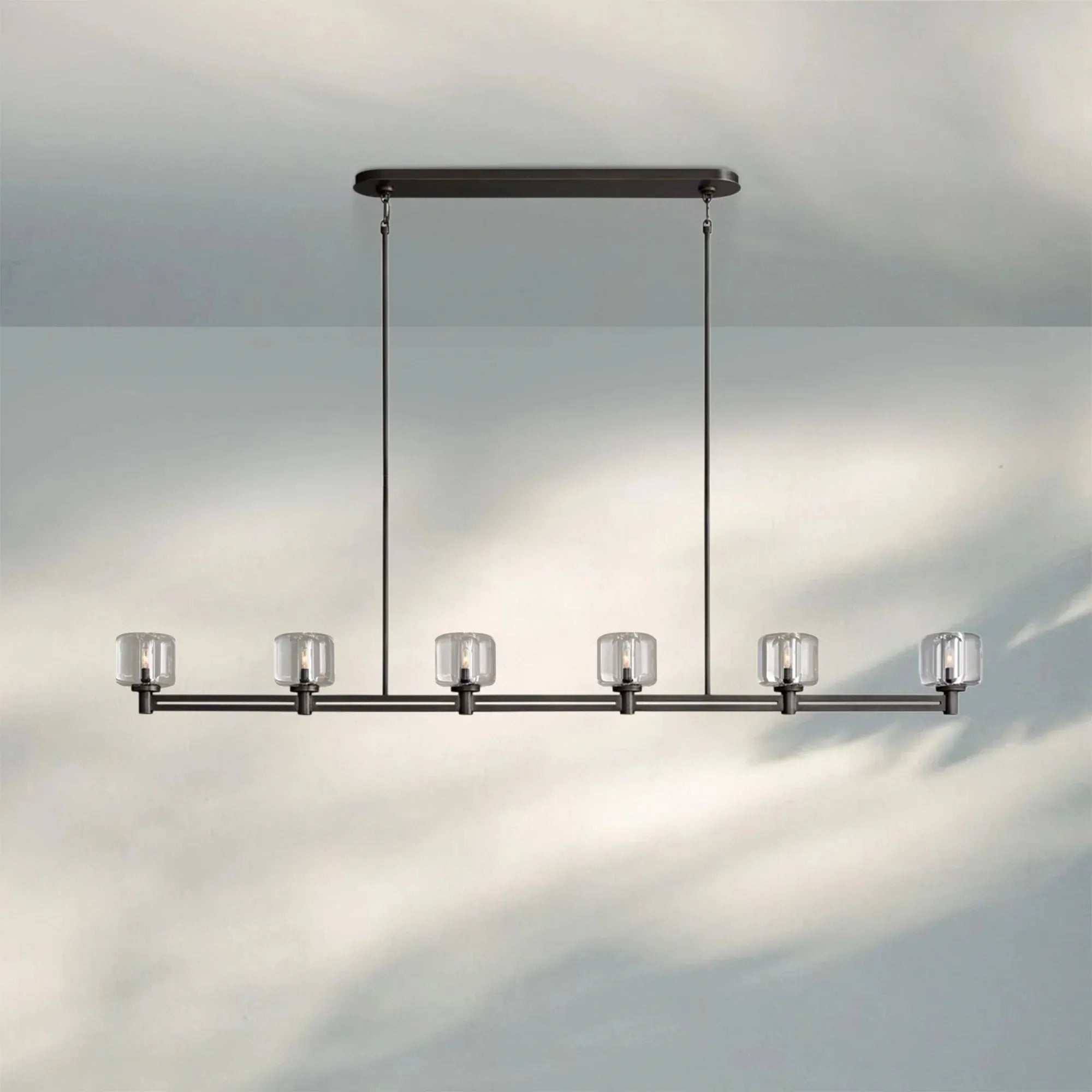 Demart Single Linear Chandelier 54'' 72''-72''-Bronze-