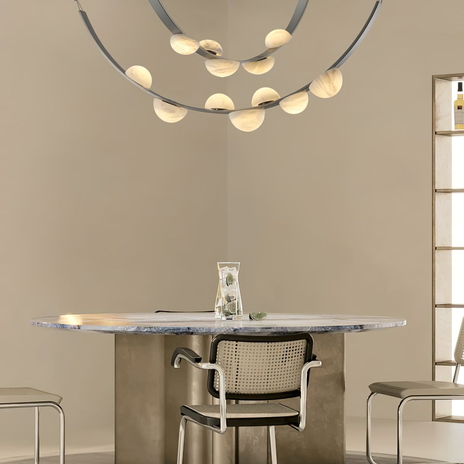 Dew Drops Alabaster Chandelier - L 188cm x H 120cm / L 74″ x H 47.2″Black & WhiteWarm LightBlushlighting