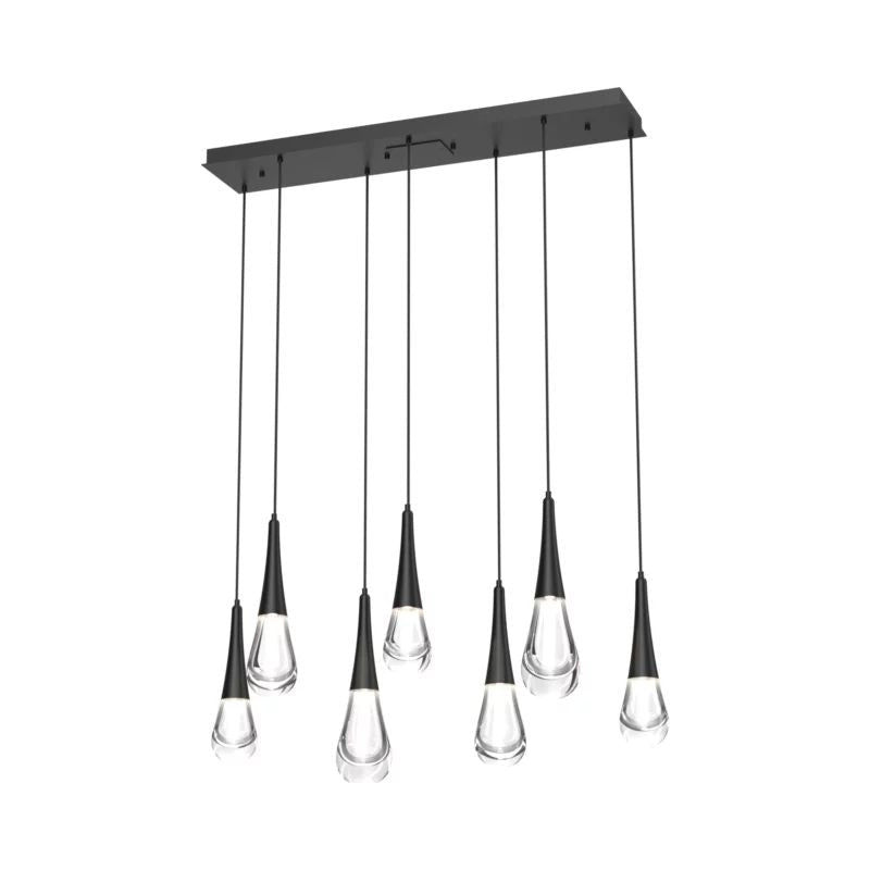 Dolores Linear Chandelier - 7 lightsMatte BlackBlushlighting