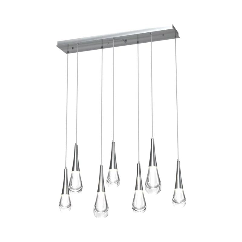 Dolores Linear Chandelier - 7 lightsSatin NickelBlushlighting