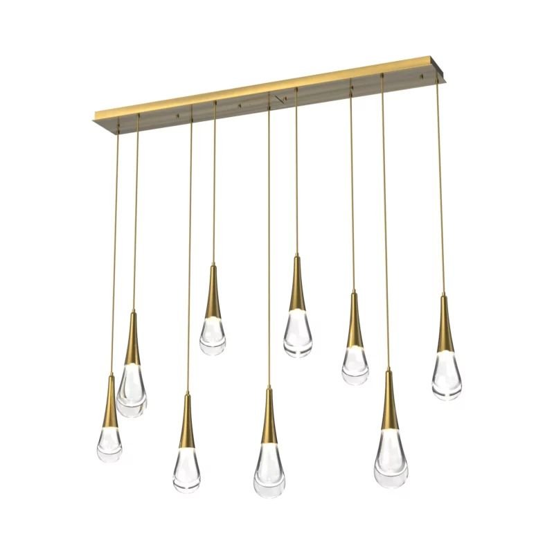 Dolores Linear Chandelier - 9 lightsHeritage BrassBlushlighting