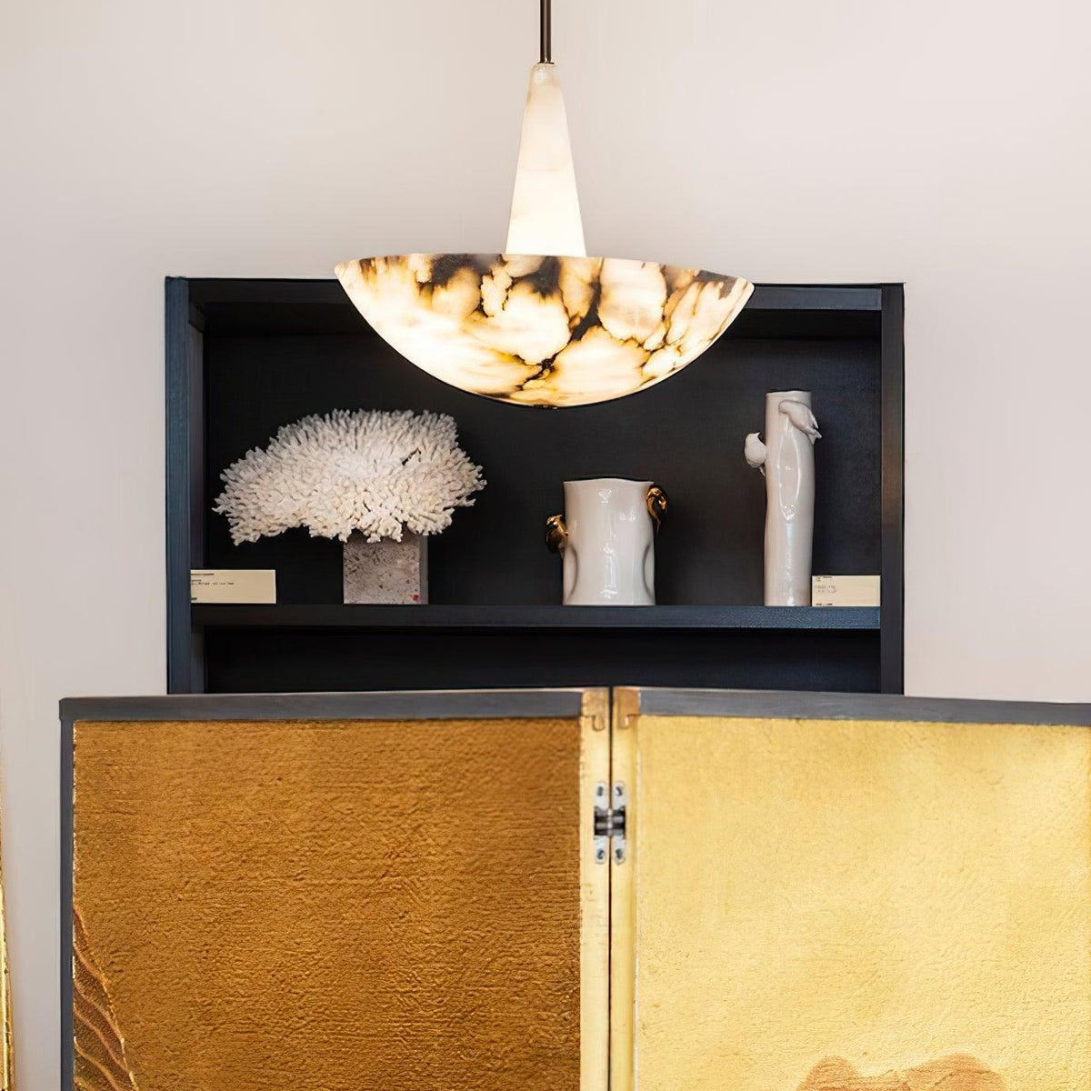 Domus Alabaster Chandelier - ∅ 19.7″ x H 19.7″ / Dia 50cm x H 50cmWhiteWarm LightBlushlighting