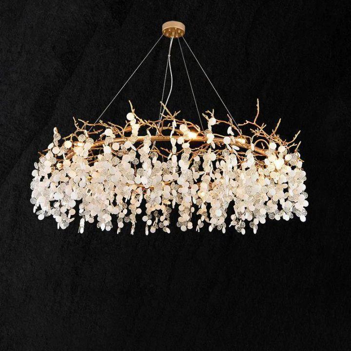 Donna Round Circle Fortune Tree Round Branch Chandelier - 43.3" DBlushlighting