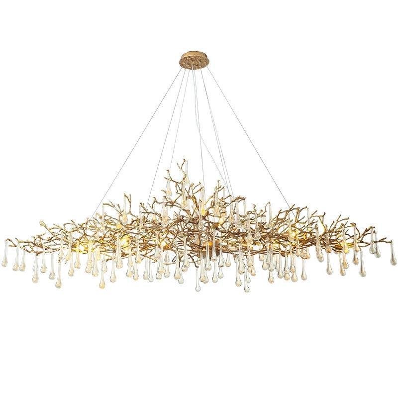 Doris Branch Crystal Chandelier Light - GoldLength 100 cm x Width 62 cm x Height 50 cmBlushlighting