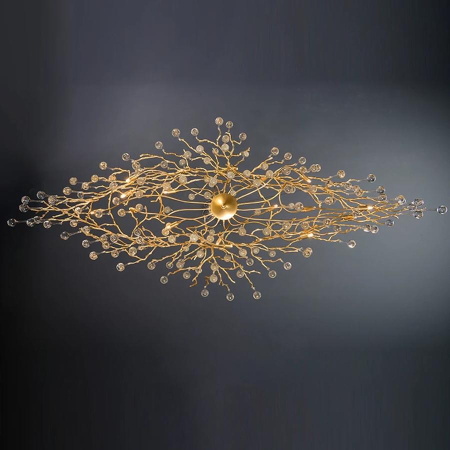 Doris Branch Crystal Chandelier Light - GoldLength 100 cm x Width 62 cm x Height 50 cmBlushlighting