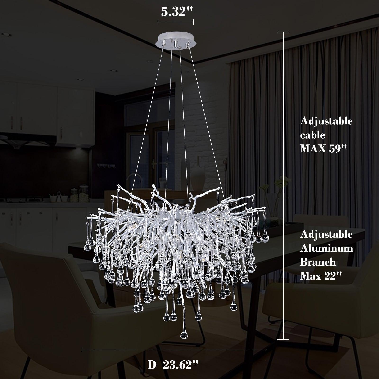 Doris Rain Branch Chandelier Dia 23.5" Silver - Blushlighting