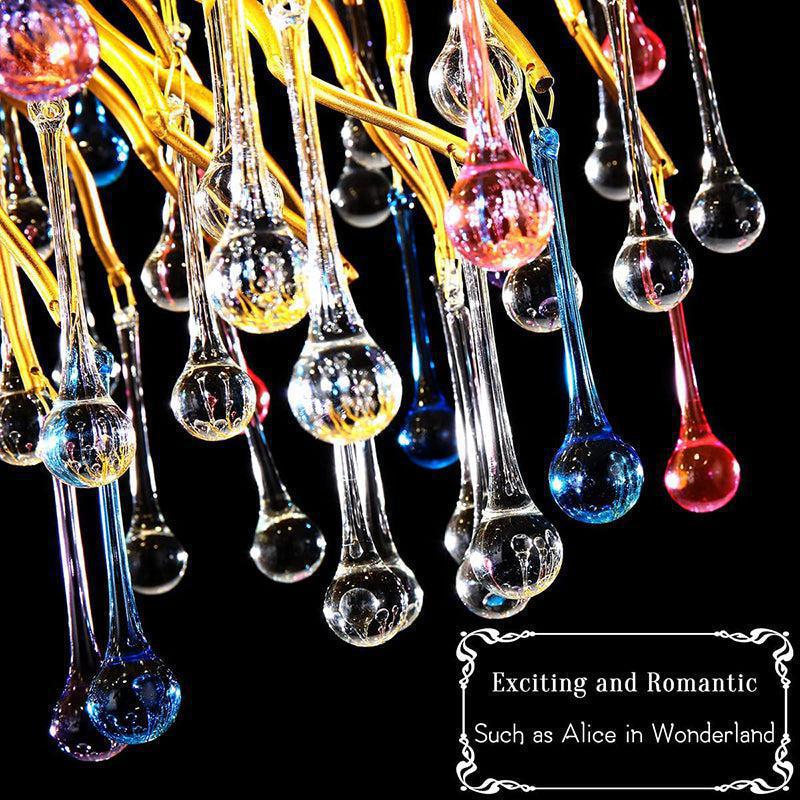 Doris Rain Crystal Branch Chandelier 54"L-Chandelier-Blushlighting