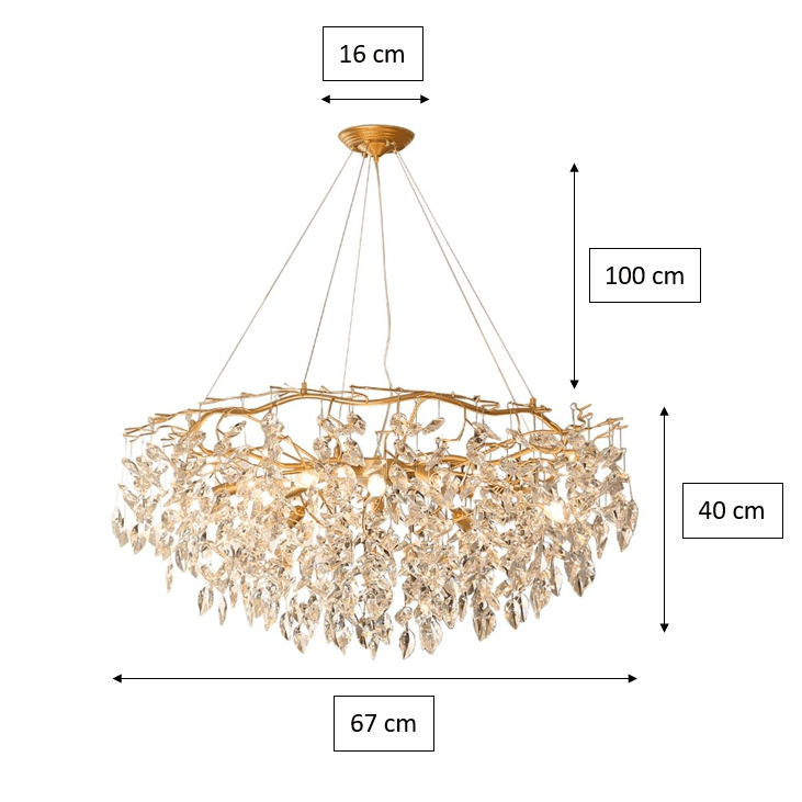Doris Round Modern Branch Chandeliers - Diameter 67 cm x Height 40 cmWarm LightBlushlighting