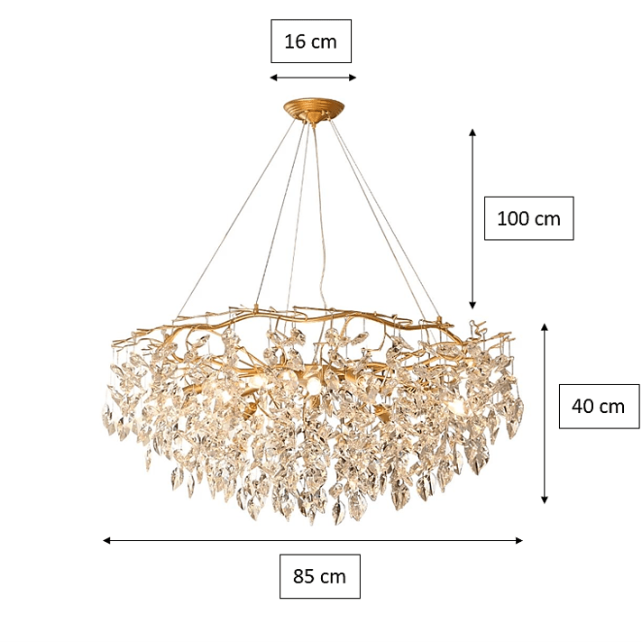 Doris Round Modern Branch Chandeliers - Diameter 67 cm x Height 40 cmWarm LightBlushlighting