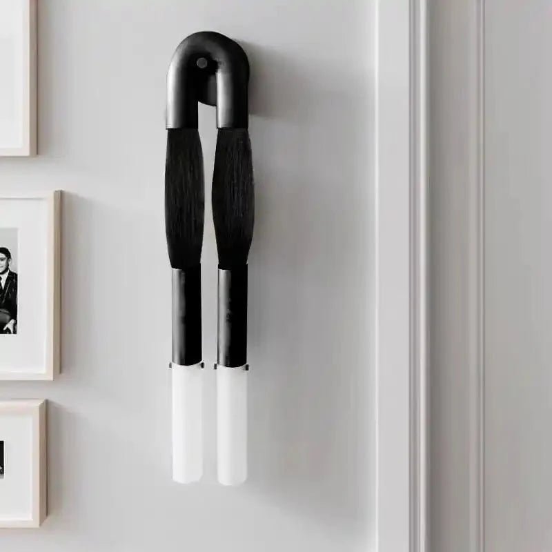 Double Head Antonia Horsehair Sconce - Dia 18cm x H 67cm / ∅ 7.1″ x H 26.4″Blackened BrassJet BlackBlushlighting