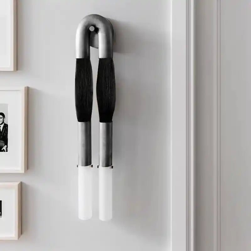 Double Head Antonia Horsehair Sconce-Dia 14cm X H 78cm / ∅ 5.5″ X H 30″-Oil-Rubbed Bronze-Jet Black-Blushlighting