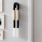 Double Head Antonia Horsehair Sconce-Dia 18cm x H 67cm / ∅ 7.1″ x H 26.4″-Blackened Brass-Palomino-Blushlighting