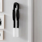 Double Head Antonia Horsehair Sconce-Dia 18cm x H 67cm / ∅ 7.1″ x H 26.4″-Blackened Brass-Jet Black-Blushlighting