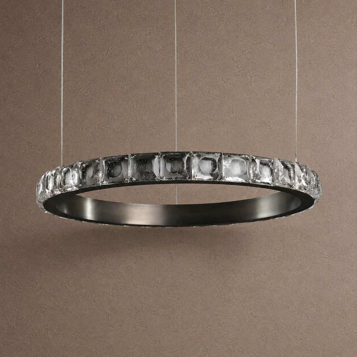 Drake Single-Ring Crystal Chandelier - Ø21.7" × H2.2" (Ø55 × H5.5 cm)Blushlighting