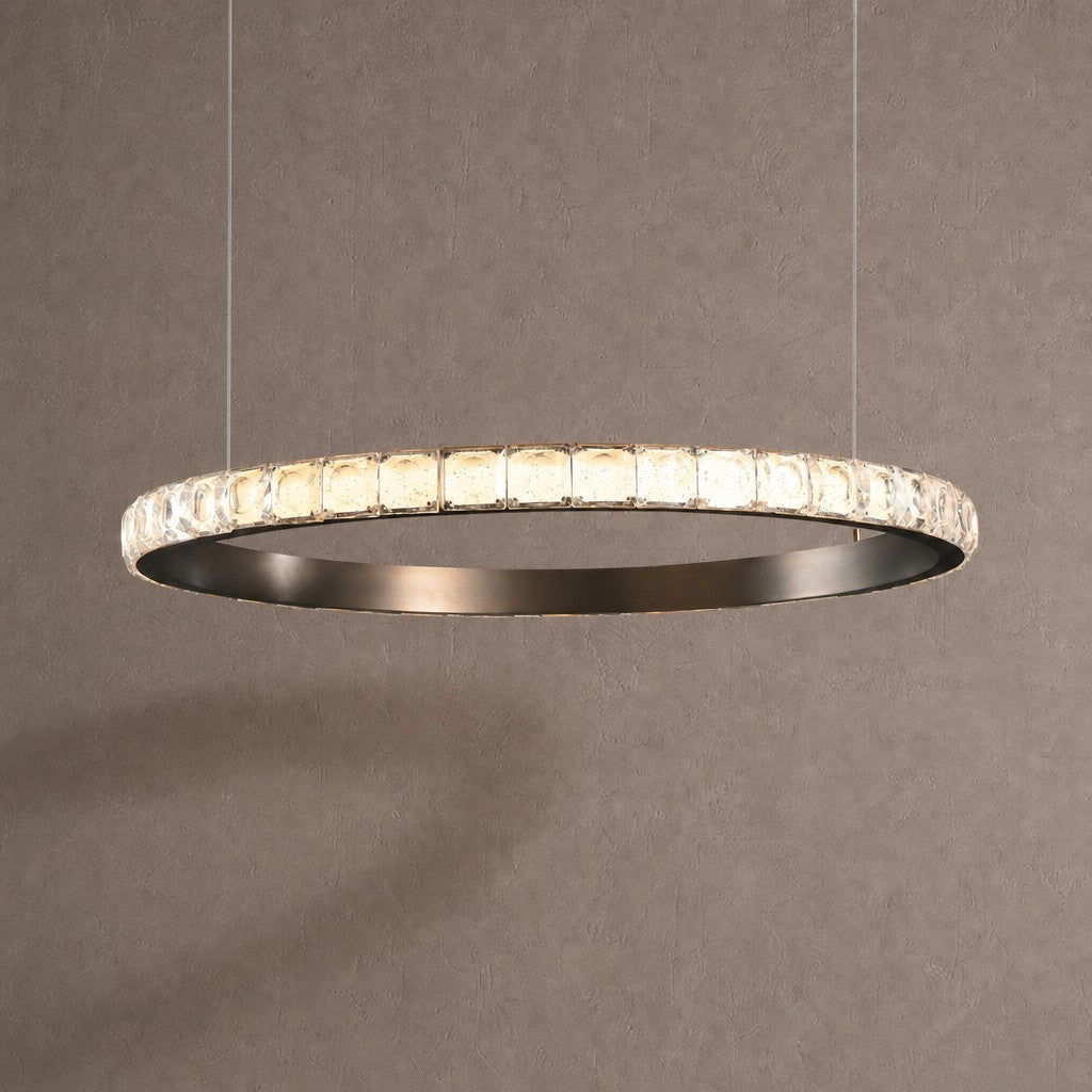 Drake Single-Ring Crystal Chandelier - Ø31.5" × H2.2" (Ø80 × H5.5 cm)Blushlighting