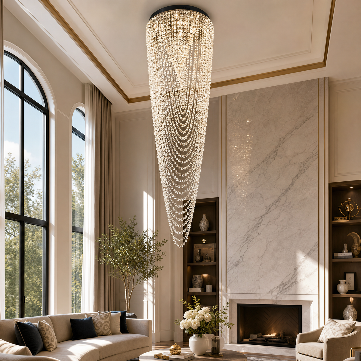 Dream Veil Modern Sculptural Pendant Light - scene