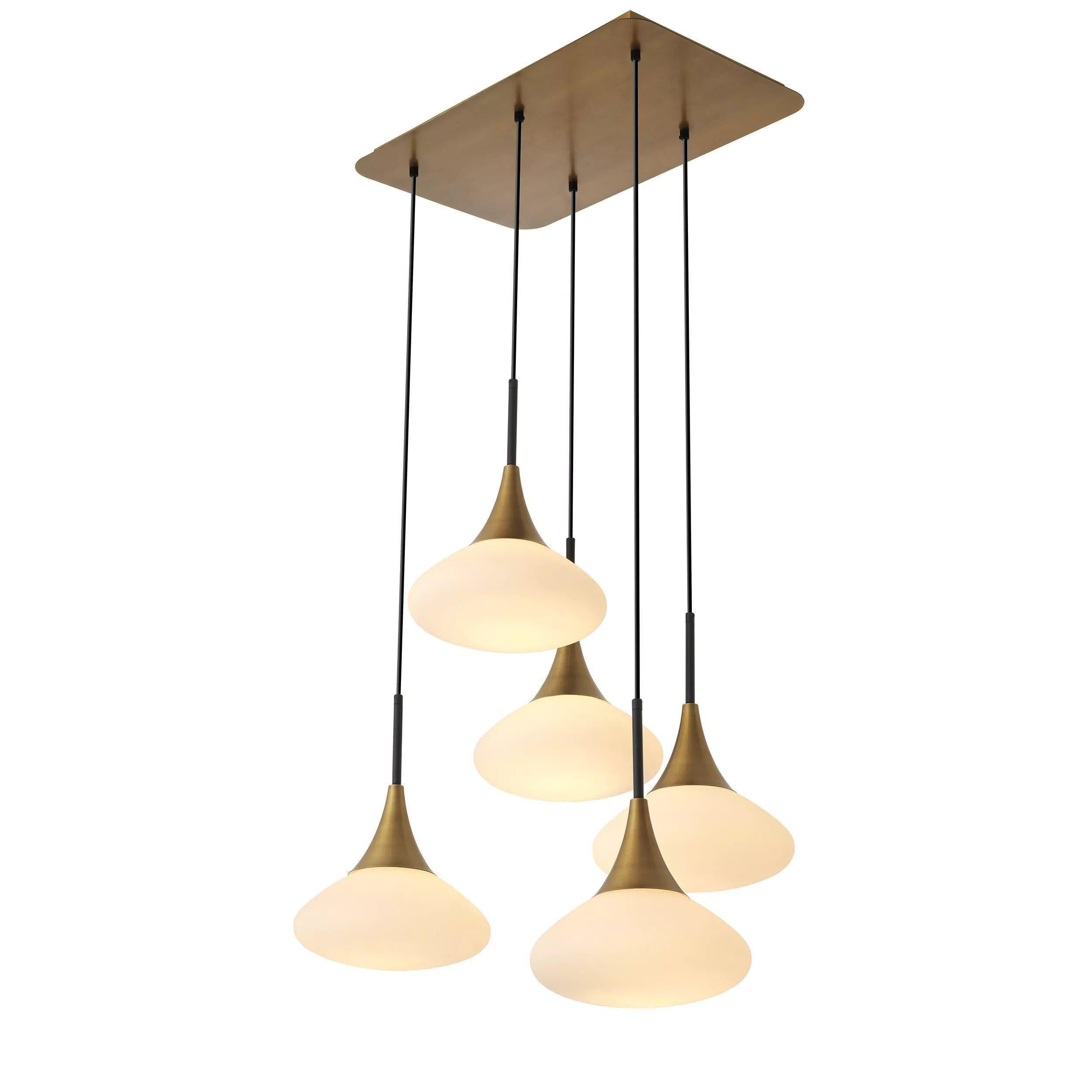 Duco L Modern Brass Chandelier-Blushlighting