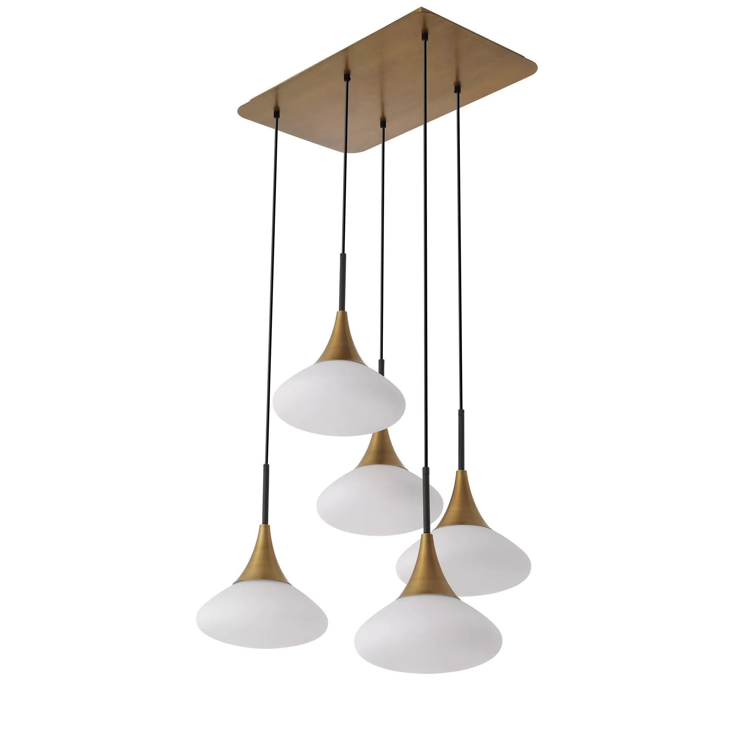 Duco L Modern Brass Chandelier-Blushlighting