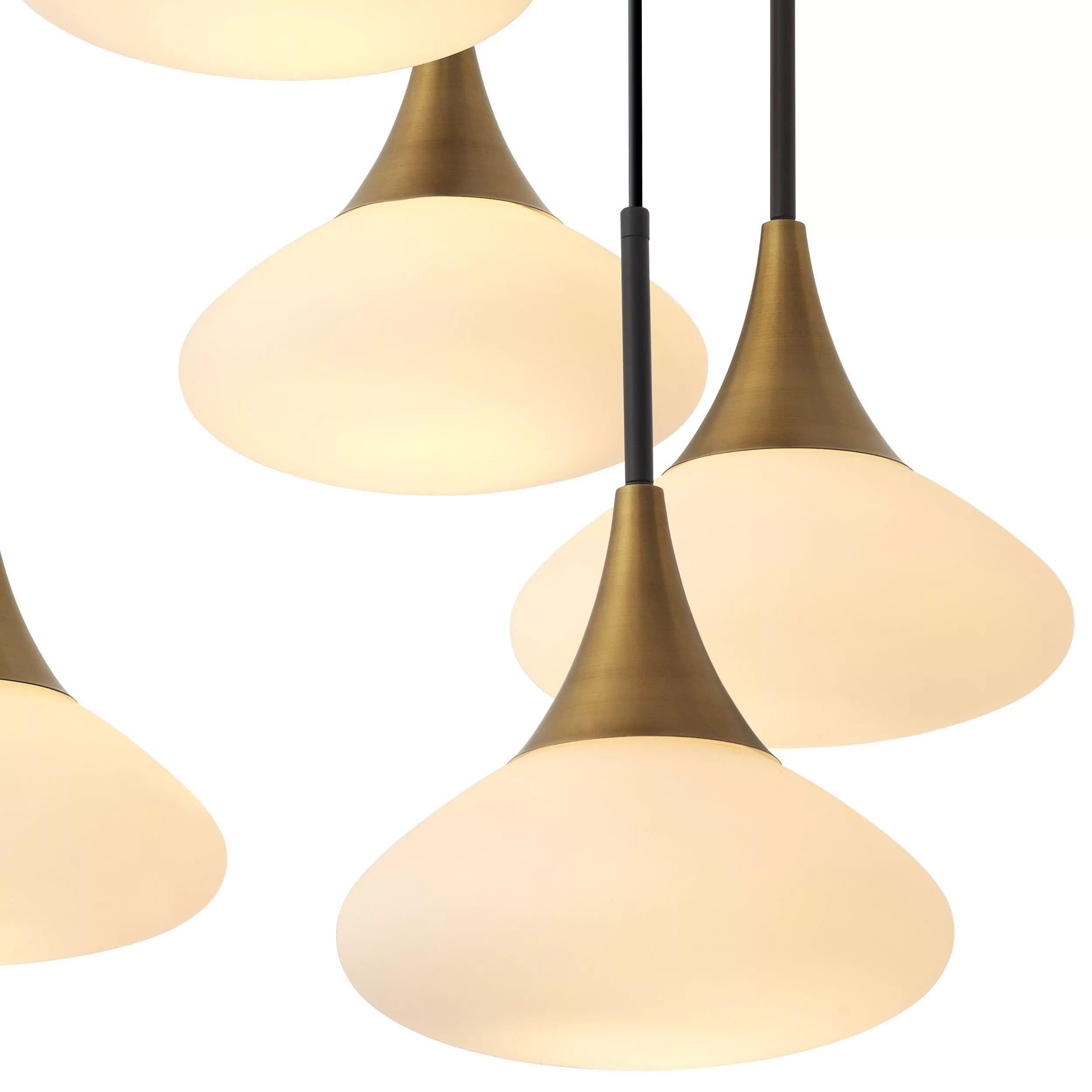 Duco L Modern Brass Chandelier-Blushlighting