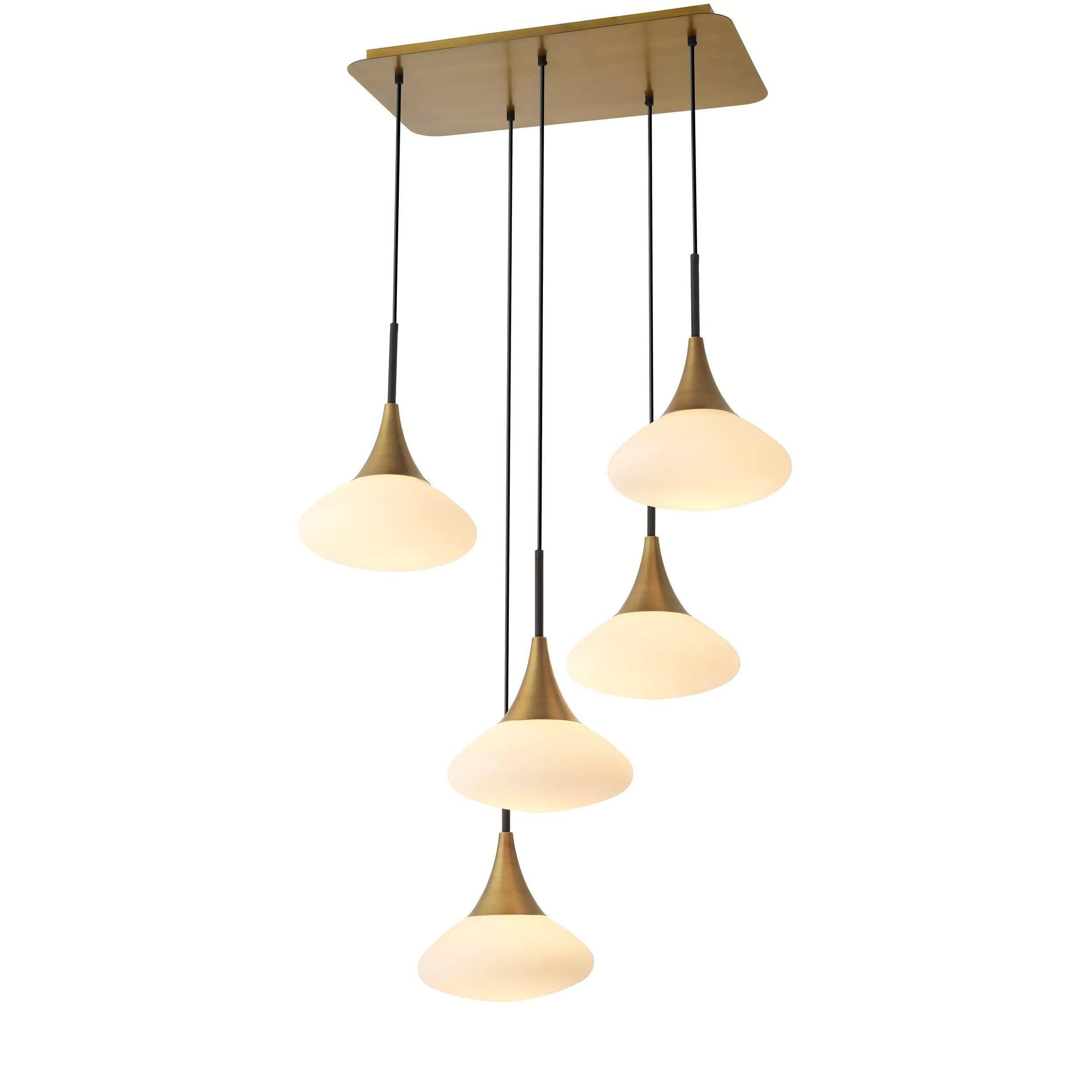 Duco L Modern Brass Chandelier-Blushlighting