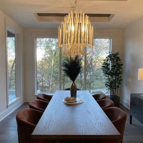 5/6-Light Modern Branch Modeling Chandelier in White or Black for Stylish Interiors-Chandeliers-Blushlighting