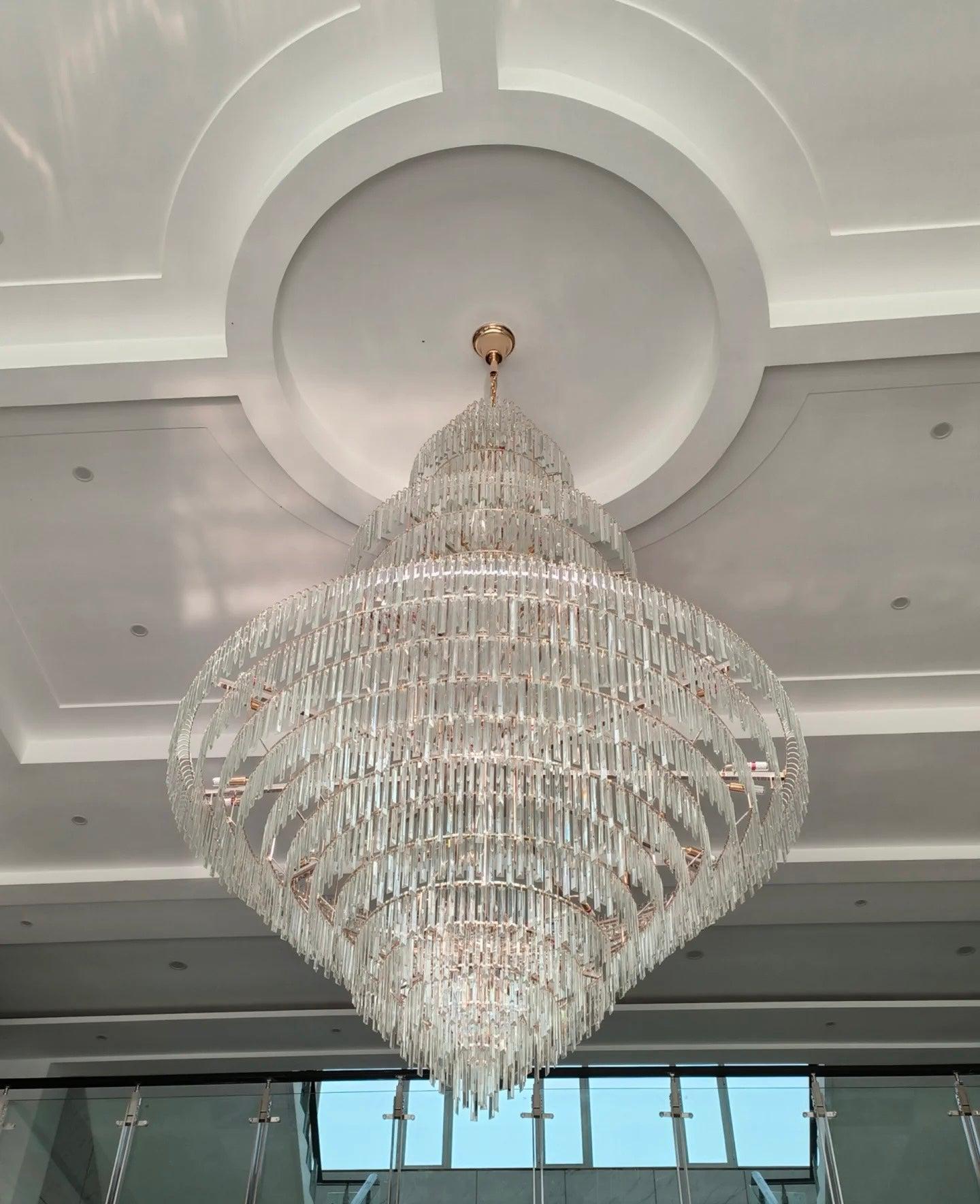 Luxury Multi-tiered Extra Large Crystal Chandelier for Staircase/Foyer/Entryway - Blushlighting