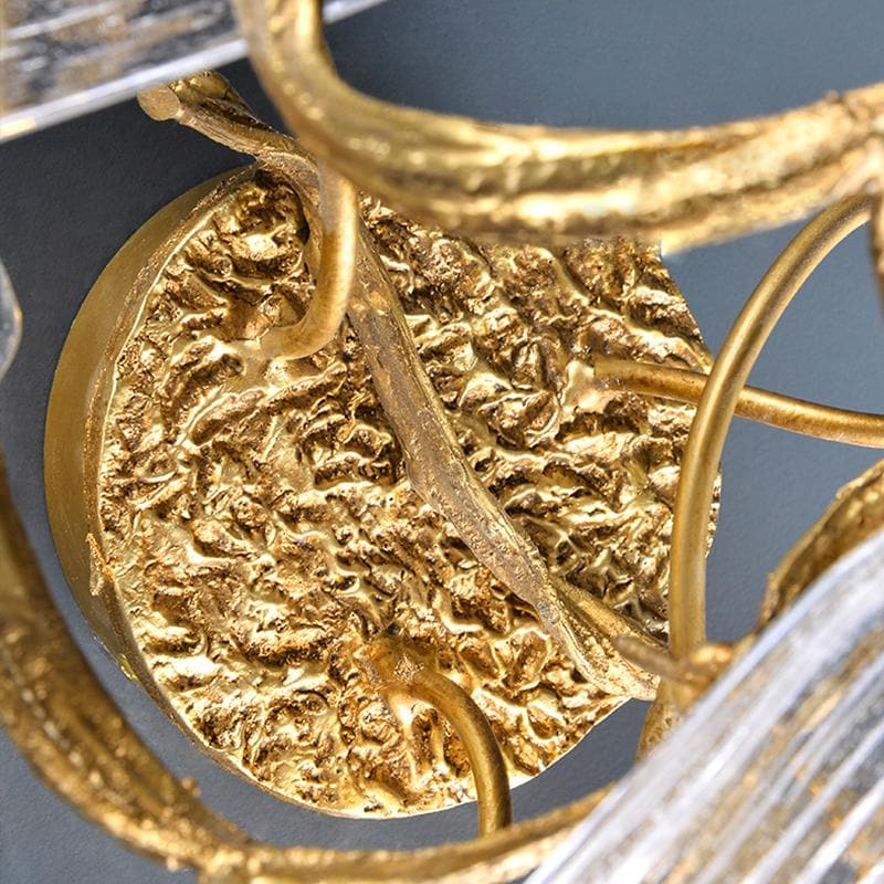 Flake Long Crystal Branch Brass Wall Sconce-Blushlighting